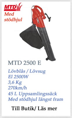 MTD 2500 E lövblåsare