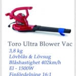 Toro Ultra Blower Vac